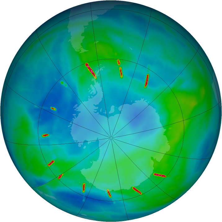 Antarctic ozone map for 19 April 2010